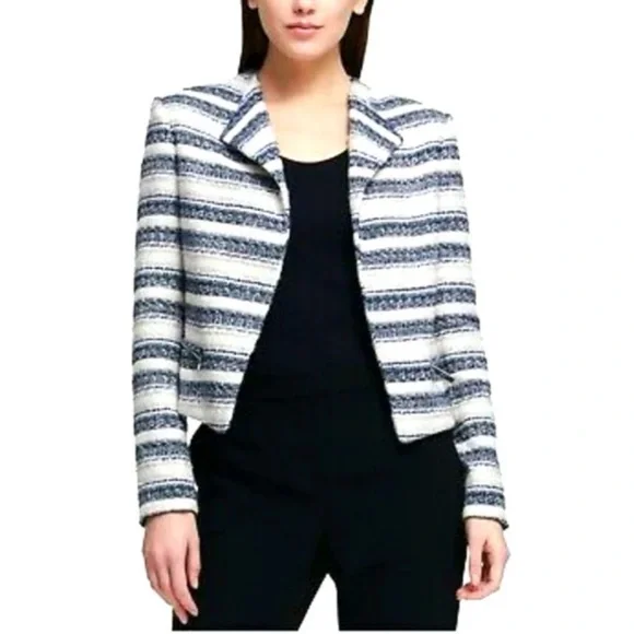 DKNY Tweed Striped Blazer Jacket 8 - Picture 8 of 16